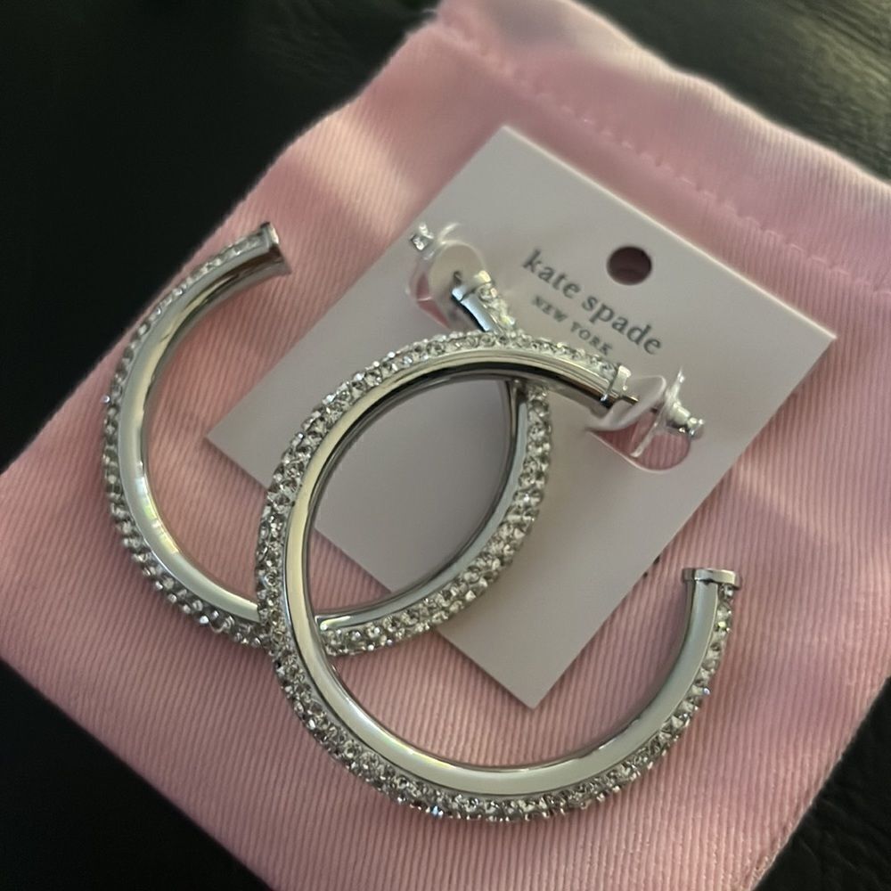 NWT Kate Spade dazzle large hoops D1
